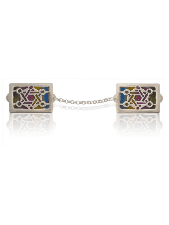 Rectangular Star of David Tallit Clips , Tallit Clips , Israeli Judaic