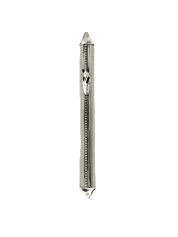 Modern Silver Mezuzah Case with Filigree Beads , For 7cm Scrolls , Isr