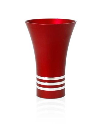 Coupe de Kiddouch multicolore avec 3 anneaux argentés, Cu de Kiddouche moderne