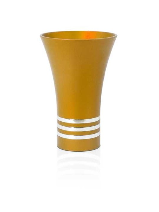 Coupe de Kiddouch multicolore avec 3 anneaux argentés, Cu de Kiddouche moderne