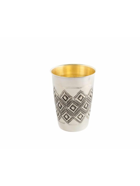 Coupe de kiddouch de style ancien Lignes géométriques et assiette , Cadeaux de Pâque , Israël