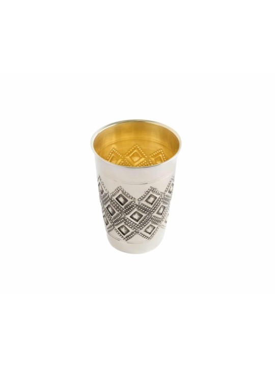 Coupe de kiddouch de style ancien Lignes géométriques et assiette , Cadeaux de Pâque , Israël