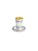 Sterling Silver Flower Shape kiddush Cup & Plate , Passover Gifts , Is