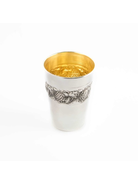 Grapes Design Kiddush Cup & Plate Made of Sterling , Passover Gifts ,