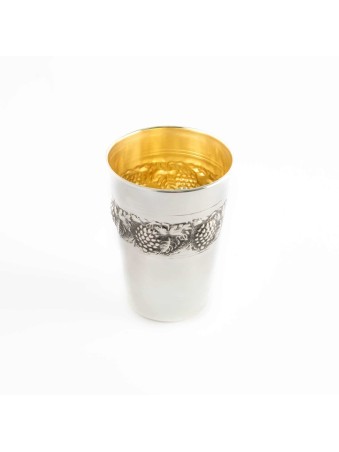Grapes Design Kiddush Cup & Plate Made of Sterling , Passover Gifts ,