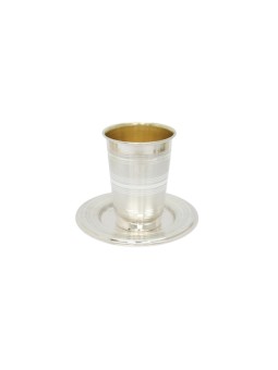 Straight Kiddush Cup with Plate , Passover Gifts , Israeli Judaica