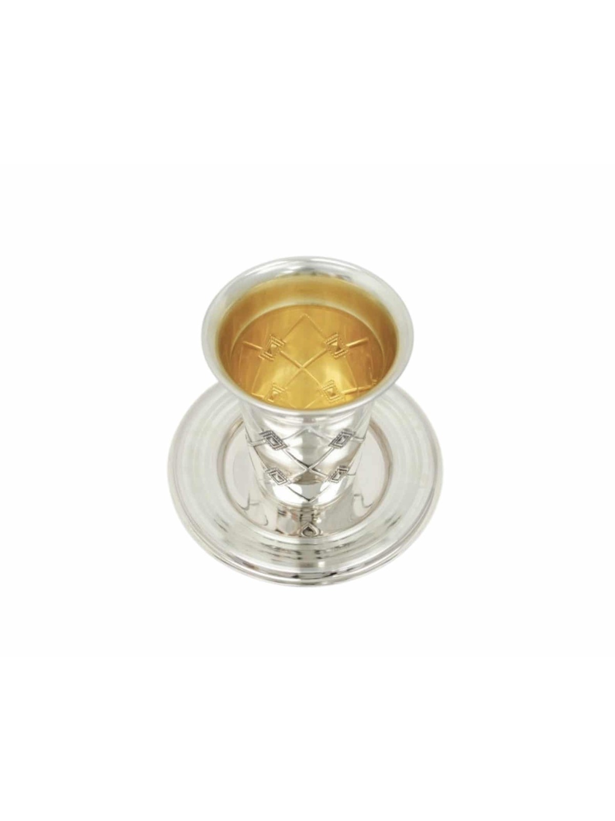 Geometric Shape Silver Kiddush Cup , Passover Gifts , Israeli Judaica