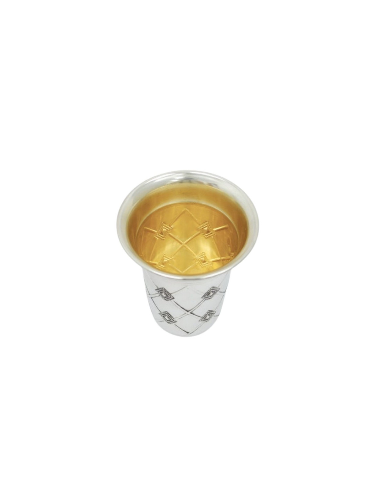 Geometric Shape Silver Kiddush Cup , Passover Gifts , Israeli Judaica