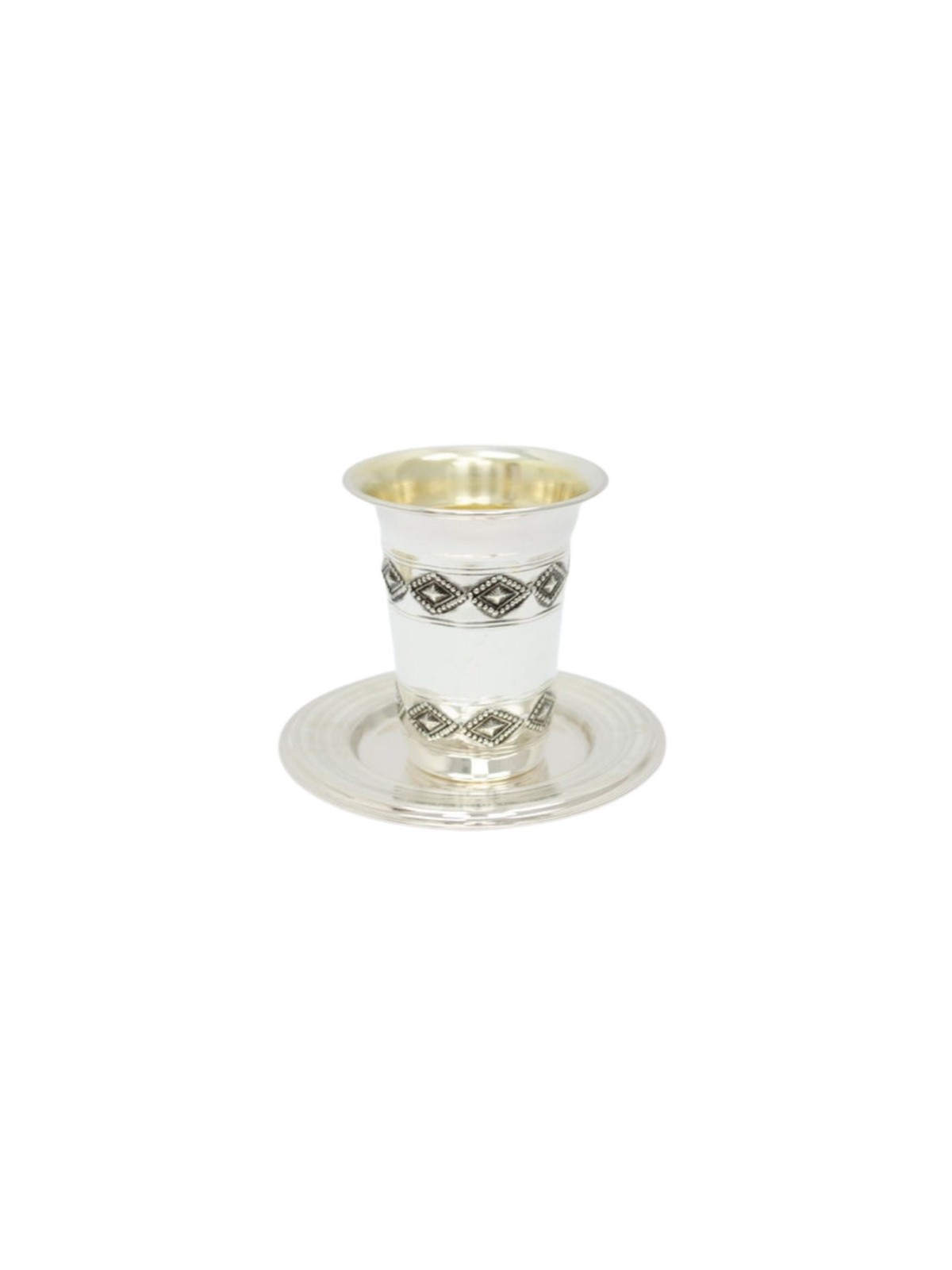 Coupe de Kiddouch en argent avec ornements rhombiques, cadeaux de Pâque, J israélien