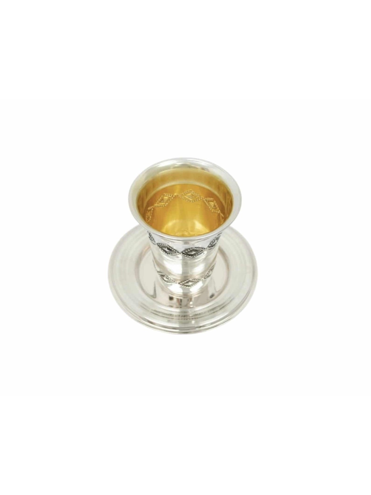 Coupe de Kiddouch en argent avec ornements rhombiques, cadeaux de Pâque, J israélien