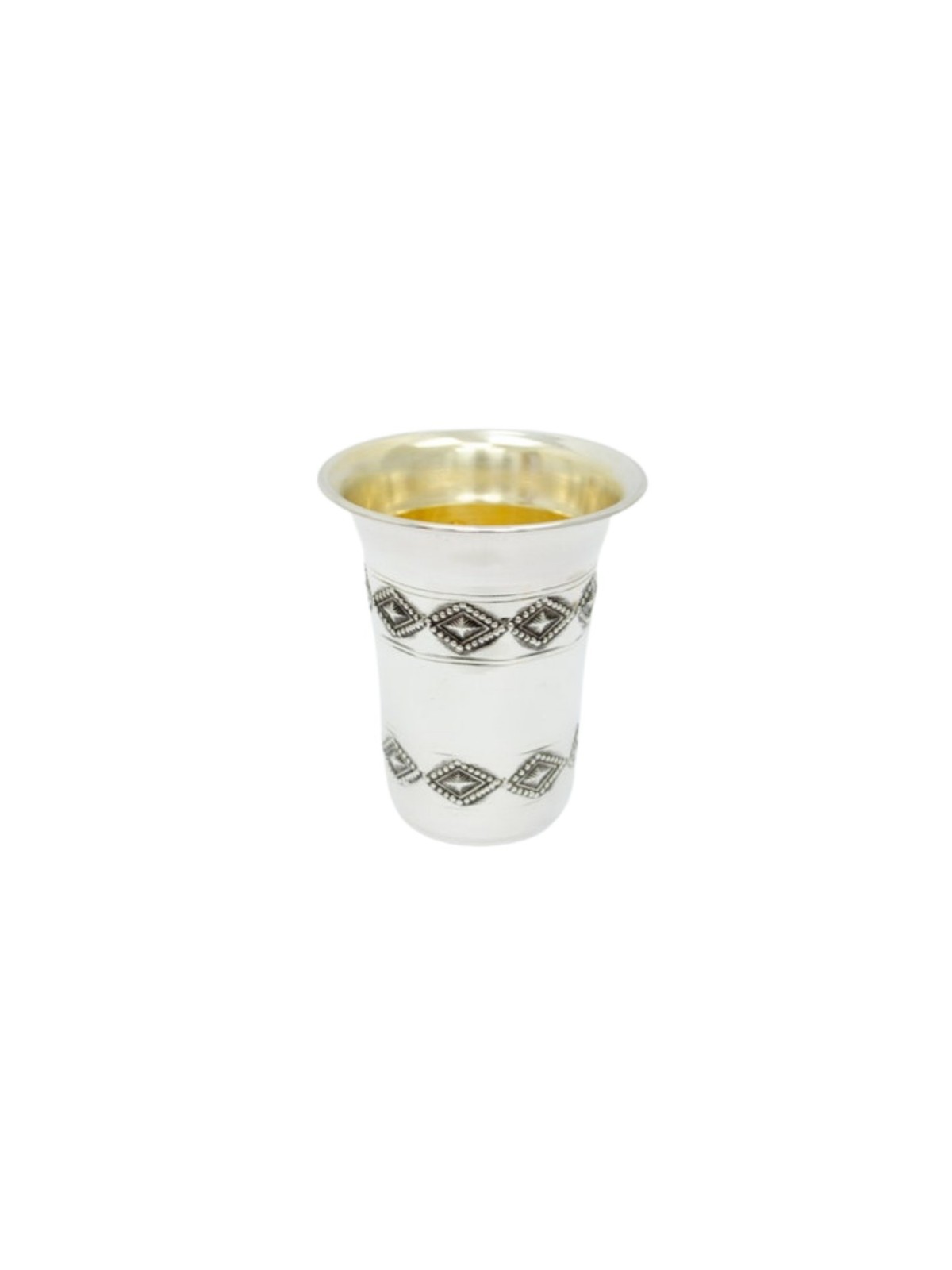 Coupe de Kiddouch en argent avec ornements rhombiques, cadeaux de Pâque, J israélien