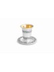 Sterling silver Flower design kiddush Cup & Plate , Passover Gifts , I