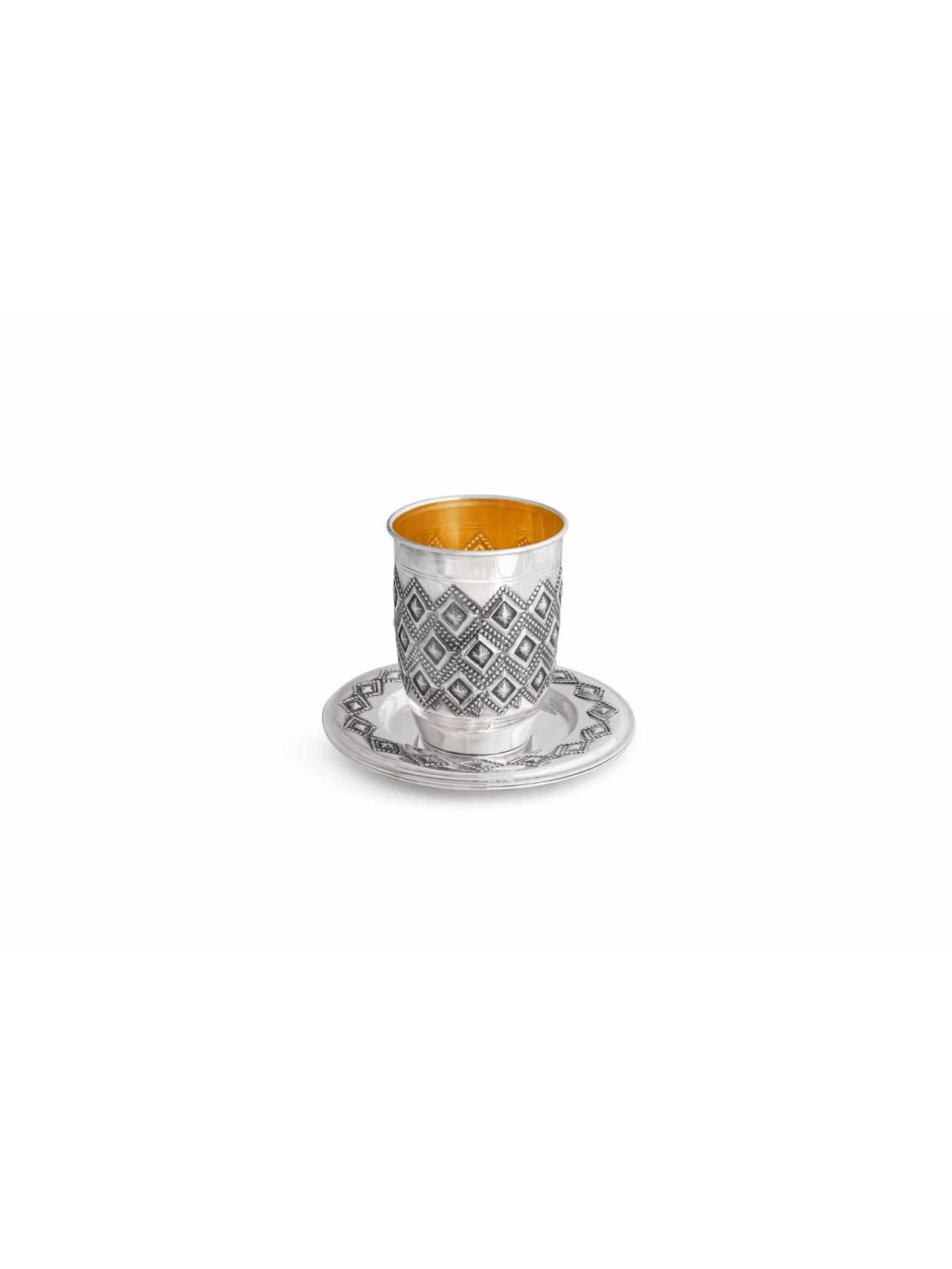 Ensemble de conception traditionnelle tasse et assiette de Kiddouch Sterl, cadeaux de Pâque,