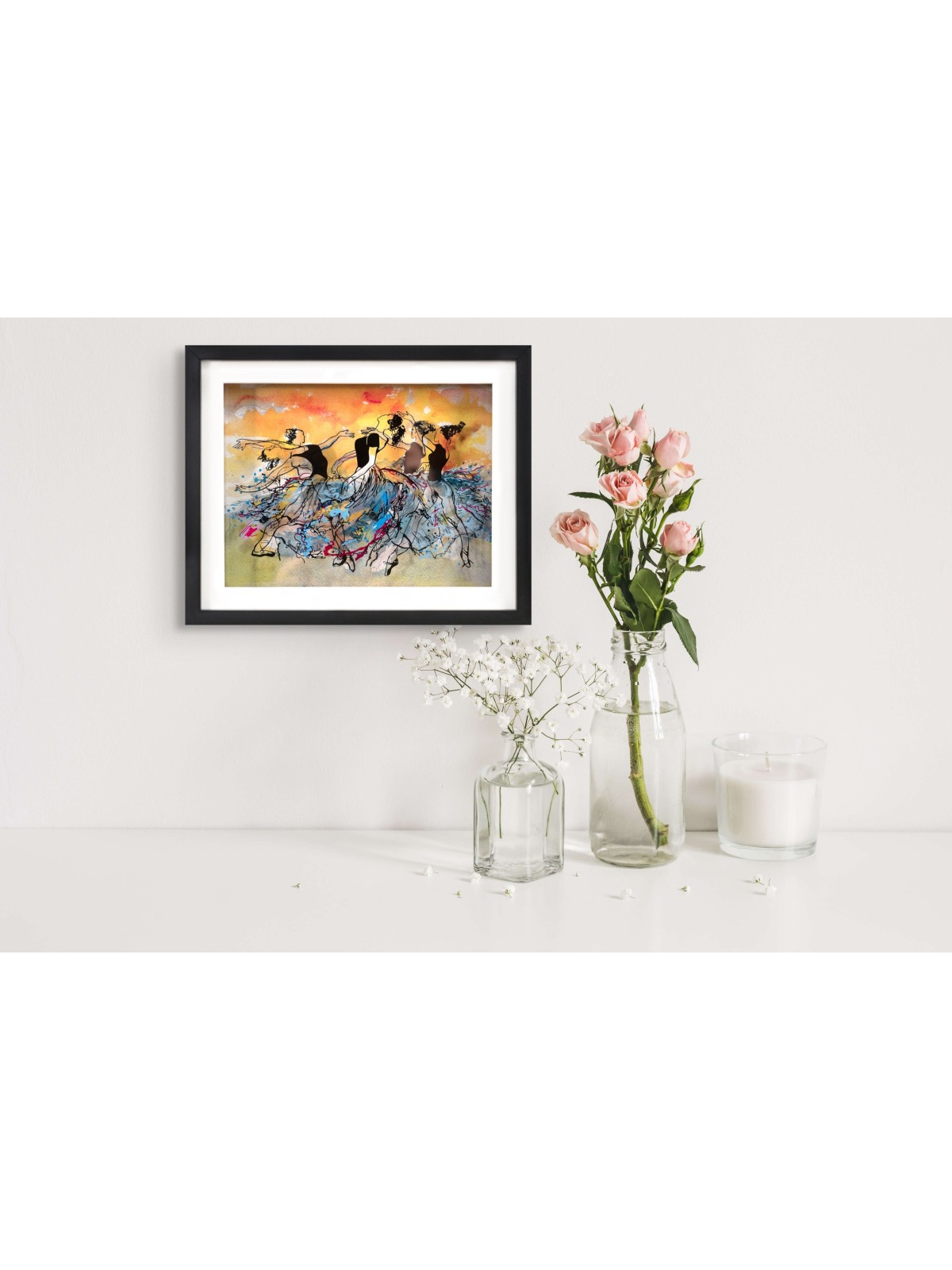 Ballet Harmony - 3D Glass Artwork of Dancers , Tu B'Av Gifts , Israeli