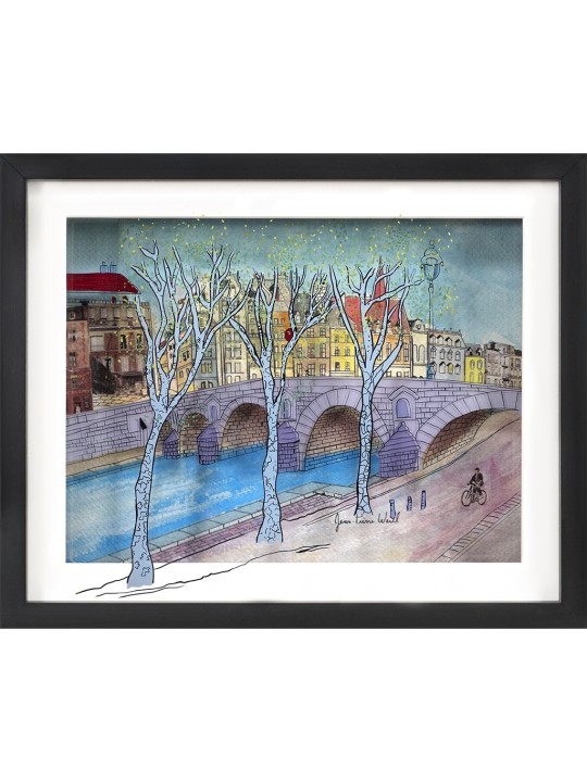 Paris en hiver avec Classic Bridge 3d Paintin, Tu B'Av Gifts, I