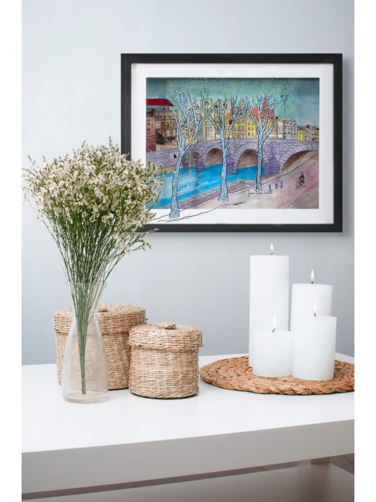 Paris en hiver avec Classic Bridge 3d Paintin, Tu B'Av Gifts, I