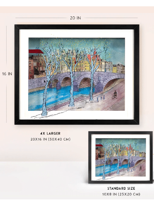 Paris in the Winter with Classic Bridge 3d Paintin , Tu B'Av Gifts , I