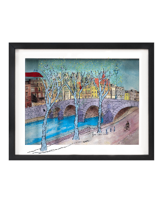 Paris en hiver avec Classic Bridge 3d Paintin, Tu B'Av Gifts, I