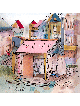 Village multicolore de livres Peinture 3D sur verre , Cadeaux Tu B'Av , I
