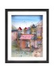 Multicolored Village of Books 3D Painting on Glass , Tu B'Av Gifts , I