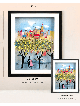 Romance de ville avec des arbres dorés, peinture 3D sur verre, cadeaux Tu B'Av, I