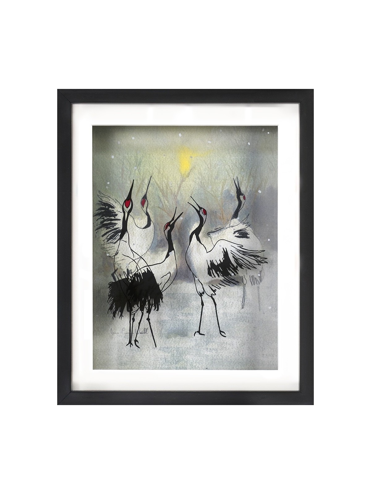 Dancing Cranes in the Winter 3d Artwork - Gift for , Tu B'Av Gifts , I
