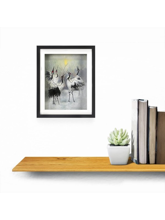 Grues dansantes dans l’œuvre d’art 3D d’hiver - Cadeau pour, Cadeaux Tu B'Av, I