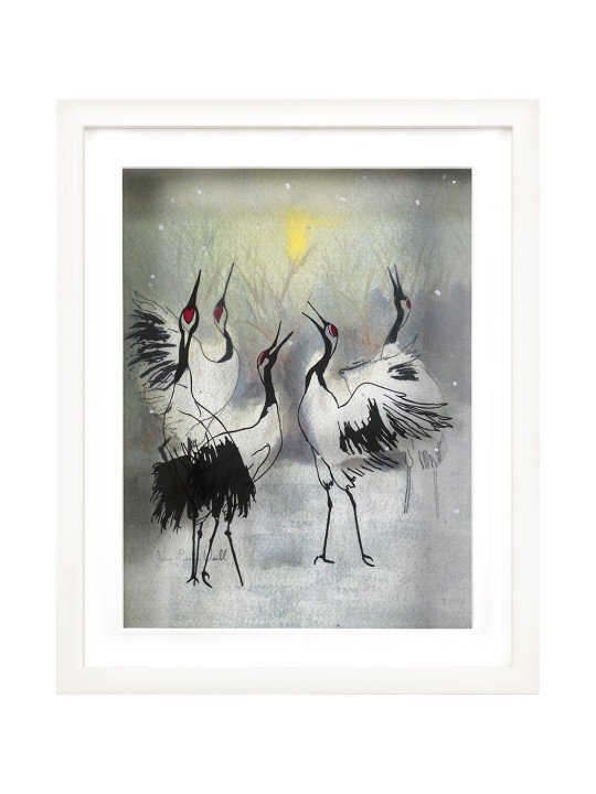 Dancing Cranes in the Winter 3d Artwork - Gift for , Tu B'Av Gifts , I