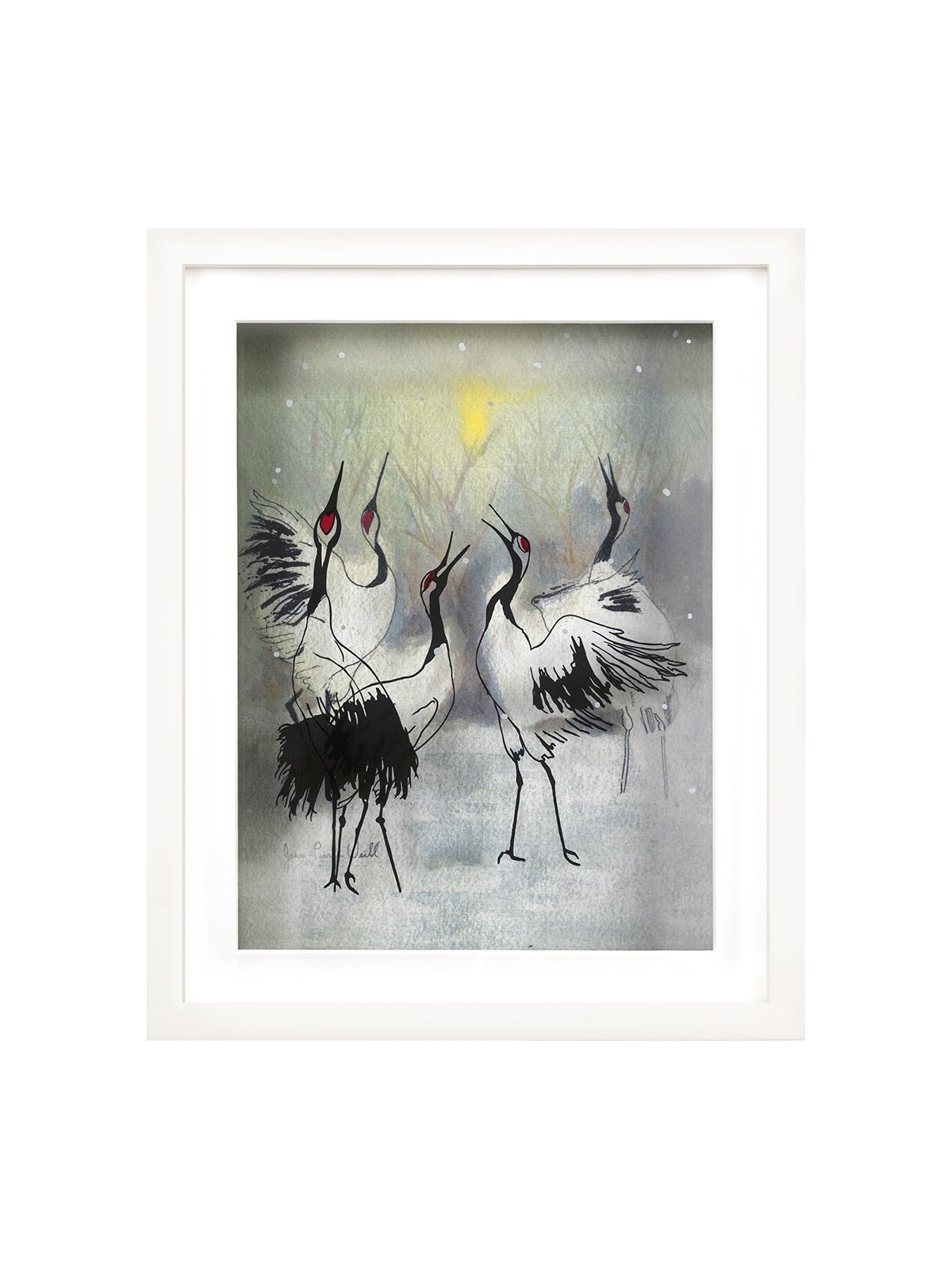Grues dansantes dans l’œuvre d’art 3D d’hiver - Cadeau pour, Cadeaux Tu B'Av, I
