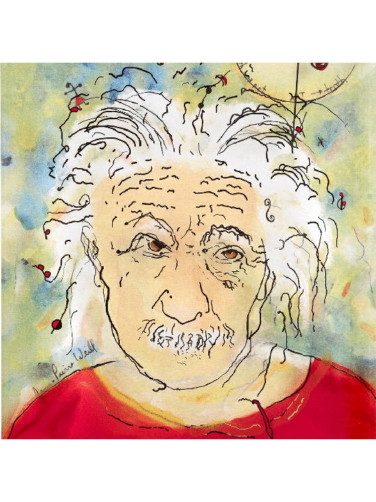 Albert Einstein 3D Painting On Glass a Tribute to  , Tu B'Av Gifts , I