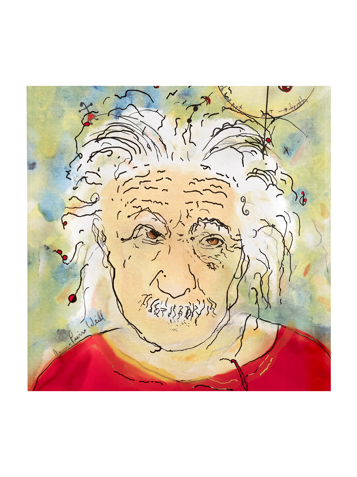 Albert Einstein Peinture 3D sur verre un hommage à , Cadeaux Tu B'Av , I