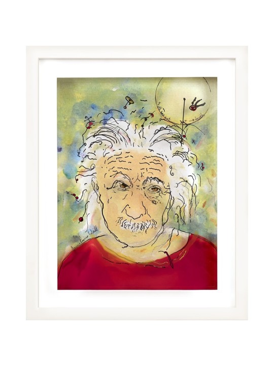 Albert Einstein Peinture 3D sur verre un hommage à , Cadeaux Tu B'Av , I