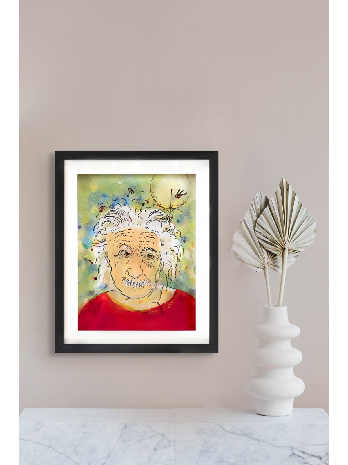 Albert Einstein Peinture 3D sur verre un hommage à , Cadeaux Tu B'Av , I