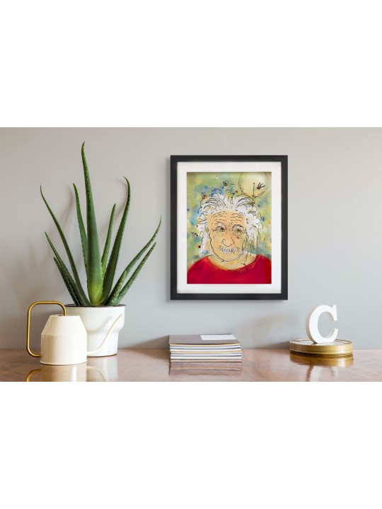 Albert Einstein Peinture 3D sur verre un hommage à , Cadeaux Tu B'Av , I