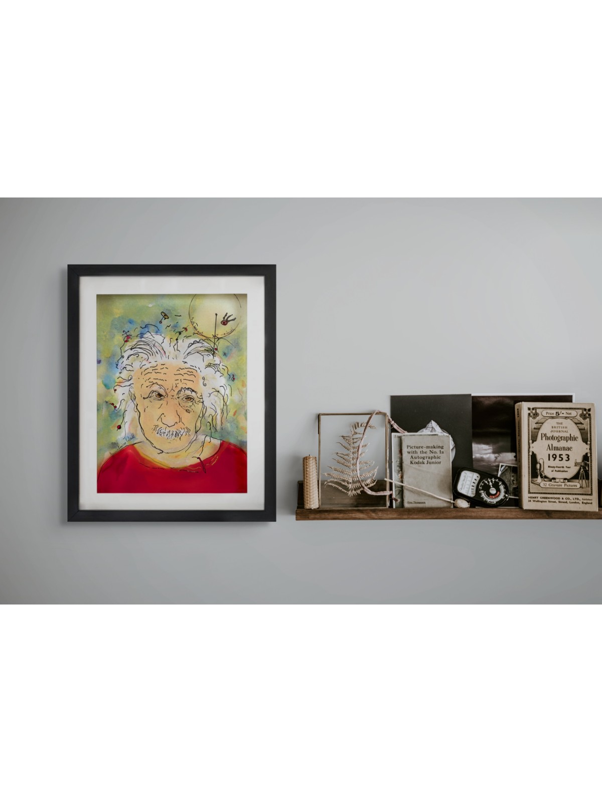 Albert Einstein 3D Painting On Glass a Tribute to  , Tu B'Av Gifts , I