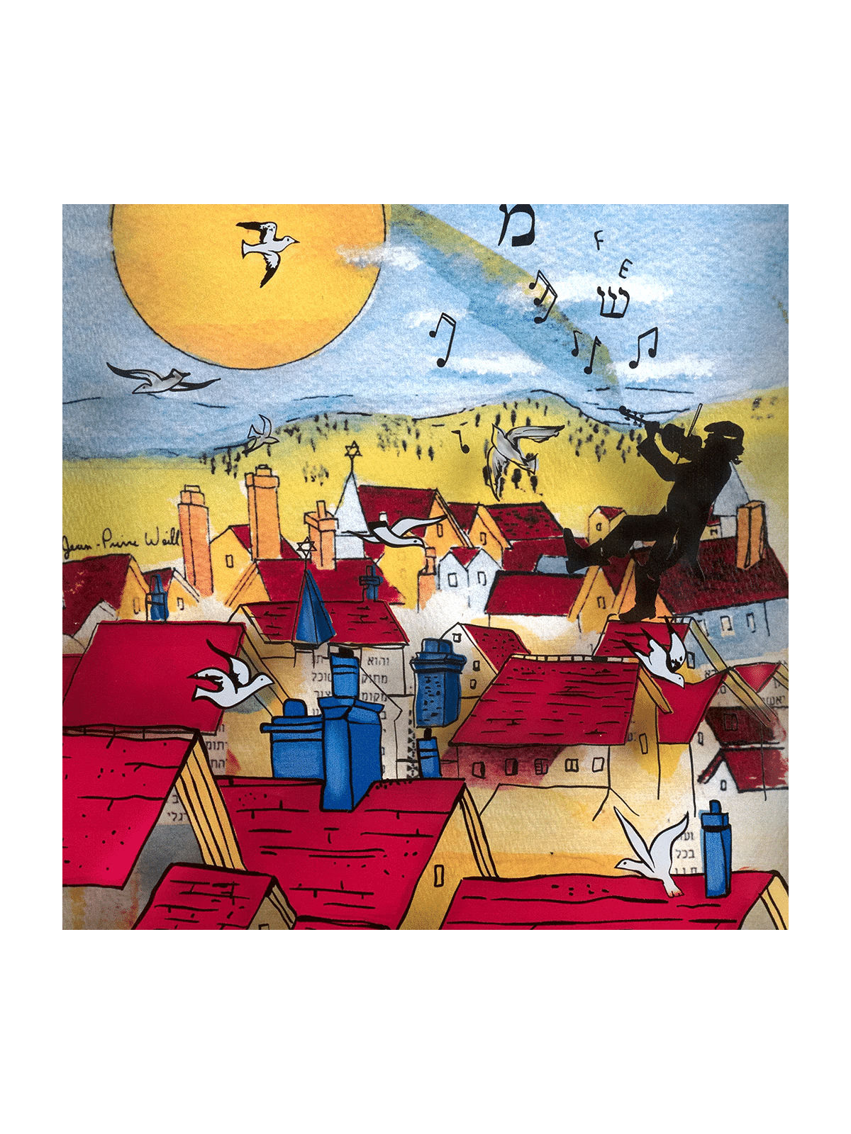 Mélodie de la tradition - Peinture 3D violon sur le toit, cadeaux Tu B'Av, I