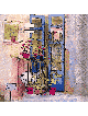 3D Glass Painting of a Charming Balcony with Goat  , Tu B'Av Gifts , I