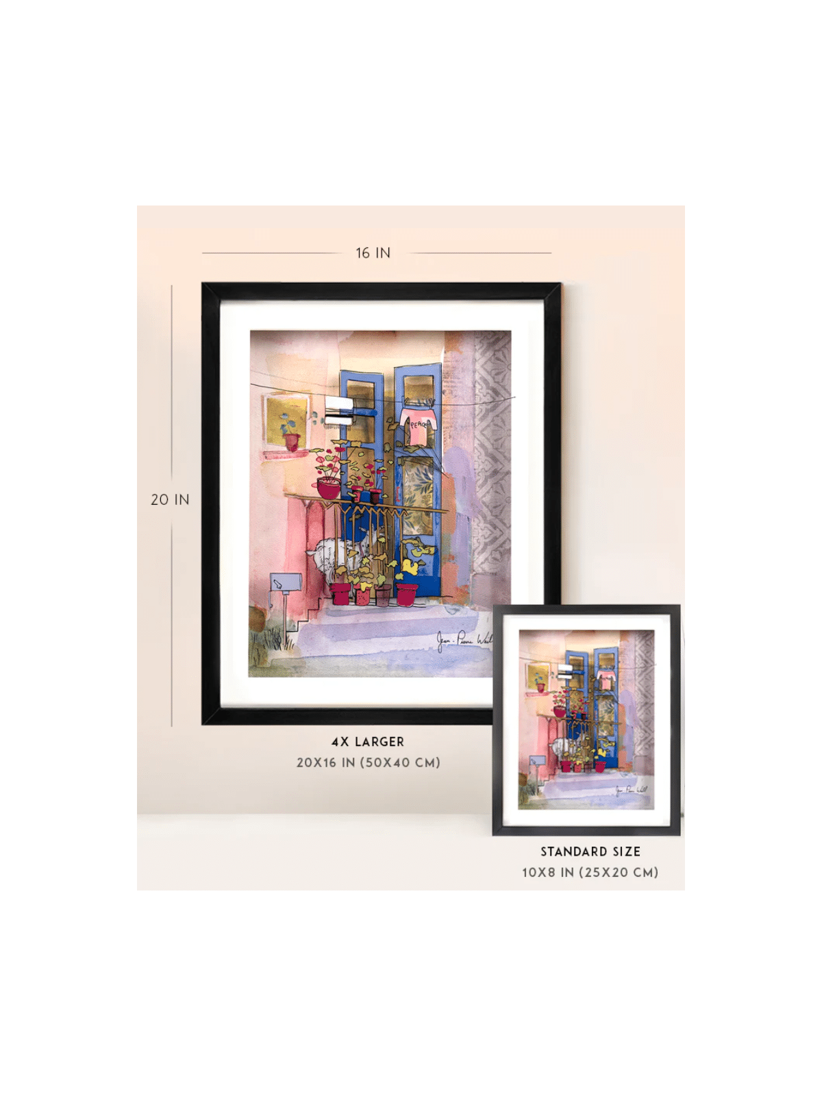 3D Glass Painting of a Charming Balcony with Goat  , Tu B'Av Gifts , I