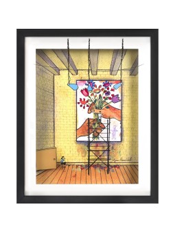 Happy Anniversary Romantic 3D Painting on Glass , Tu B'Av Gifts , Isra
