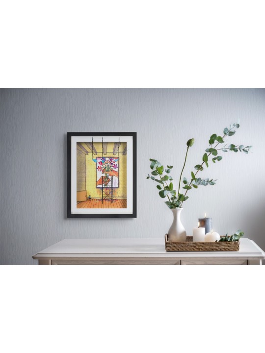 Happy Anniversary Romantic 3D Painting on Glass , Tu B'Av Gifts , Isra