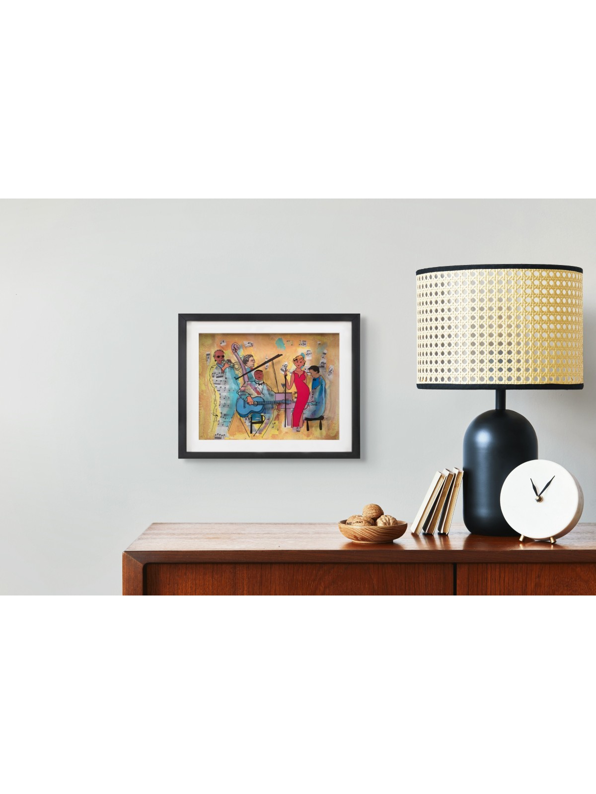 Jazz Band Peinture 3D sur verre - Art mural pour Musi , Cadeaux Tu B'Av , I
