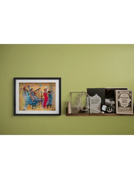 Jazz Band Peinture 3D sur verre - Art mural pour Musi , Cadeaux Tu B'Av , I