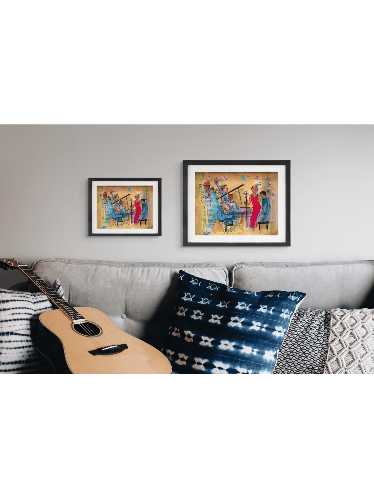Jazz Band 3D Painting on Glass - Wall Art for Musi , Tu B'Av Gifts , I