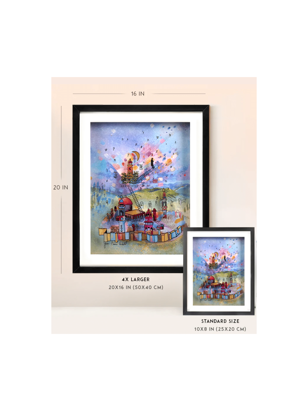 Ville de prières - Verre 3D multicolore de Jérusalem, Cadeaux Tu B'Av, I