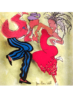 Peinture 3D de couple dansant sur verre - Pai romantique, cadeaux Tu B'Av, I