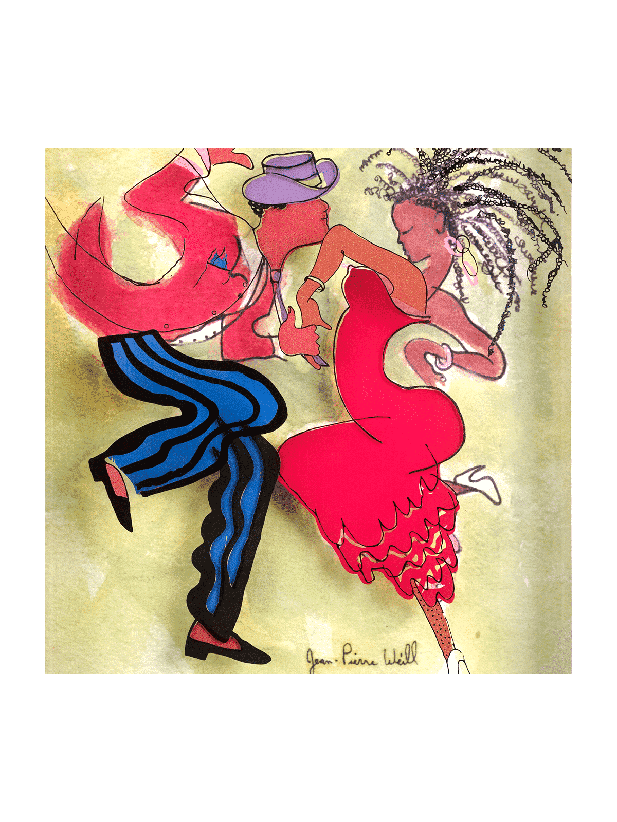Dancing Couple 3D Painting on Glass - Romantic Pai , Tu B'Av Gifts , I