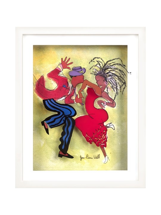 Dancing Couple 3D Painting on Glass - Romantic Pai , Tu B'Av Gifts , I