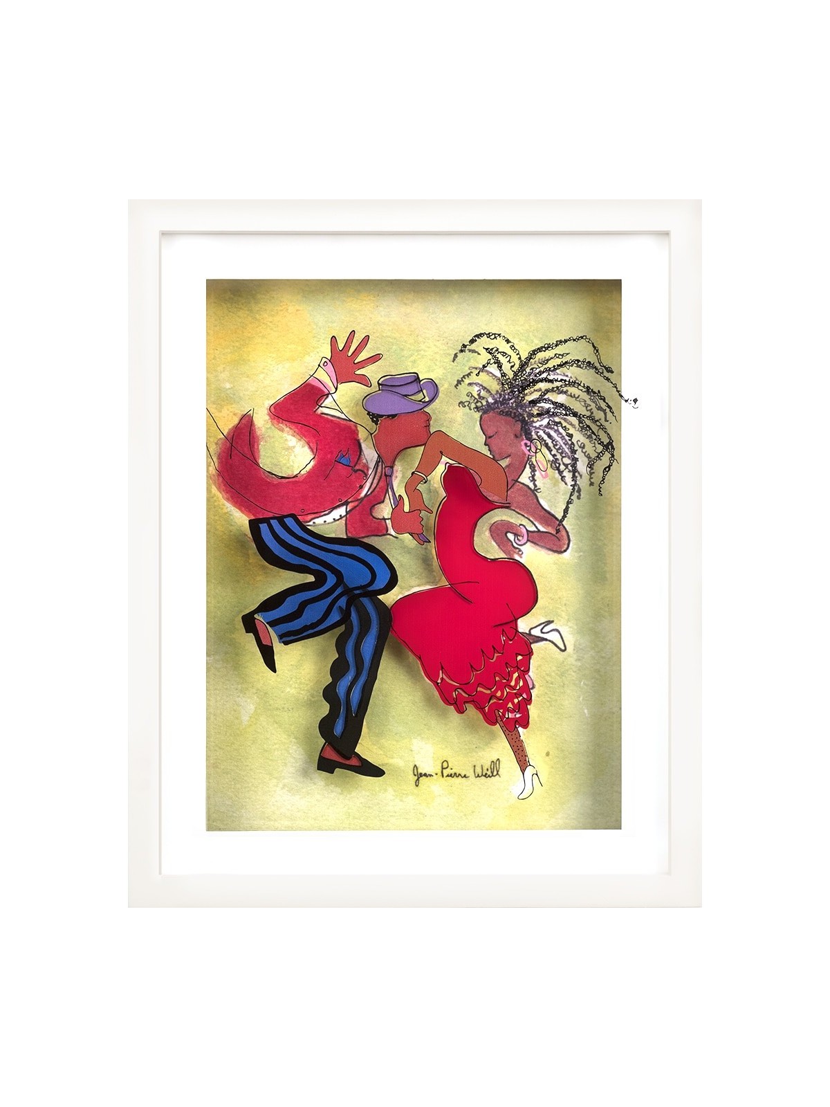 Dancing Couple 3D Painting on Glass - Romantic Pai , Tu B'Av Gifts , I