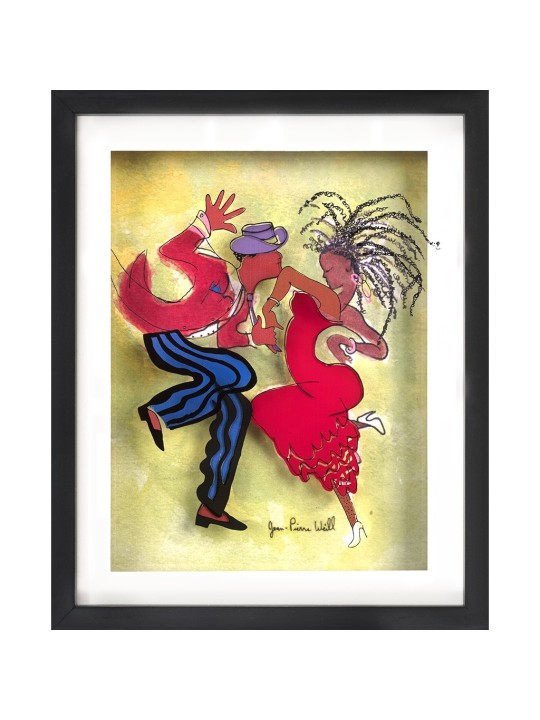 Dancing Couple 3D Painting on Glass - Romantic Pai , Tu B'Av Gifts , I