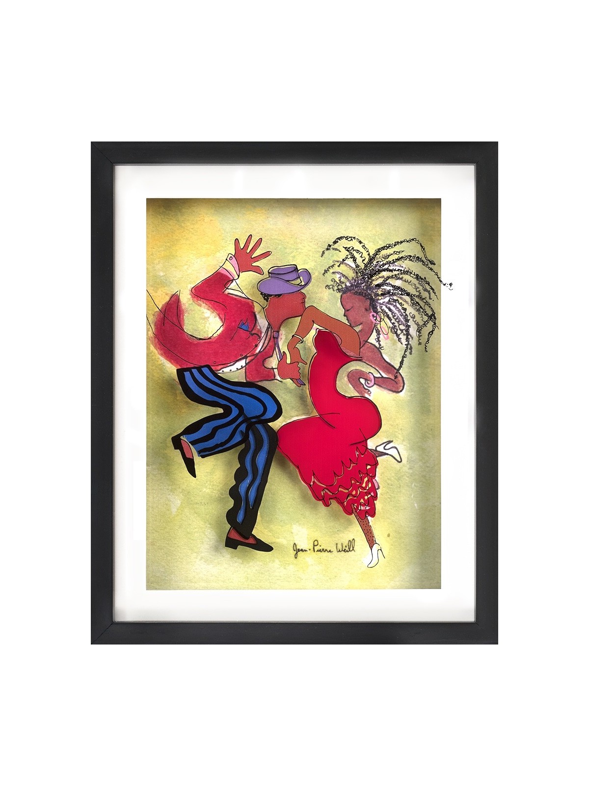 Peinture 3D de couple dansant sur verre - Pai romantique, cadeaux Tu B'Av, I